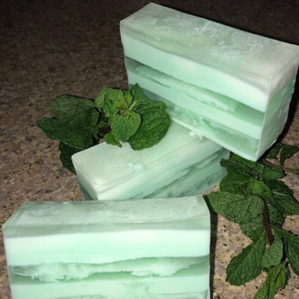 Home made mint shampoo bar goat milk soap